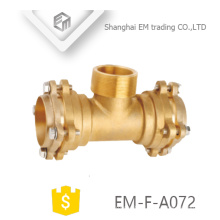 EM-F-A072 Socket type brass reducing tee flange male thread pipe fittings